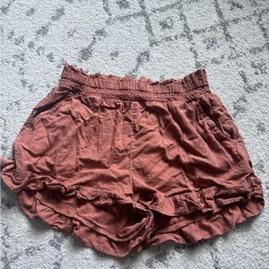 Aerie High Waist Rust Shorts